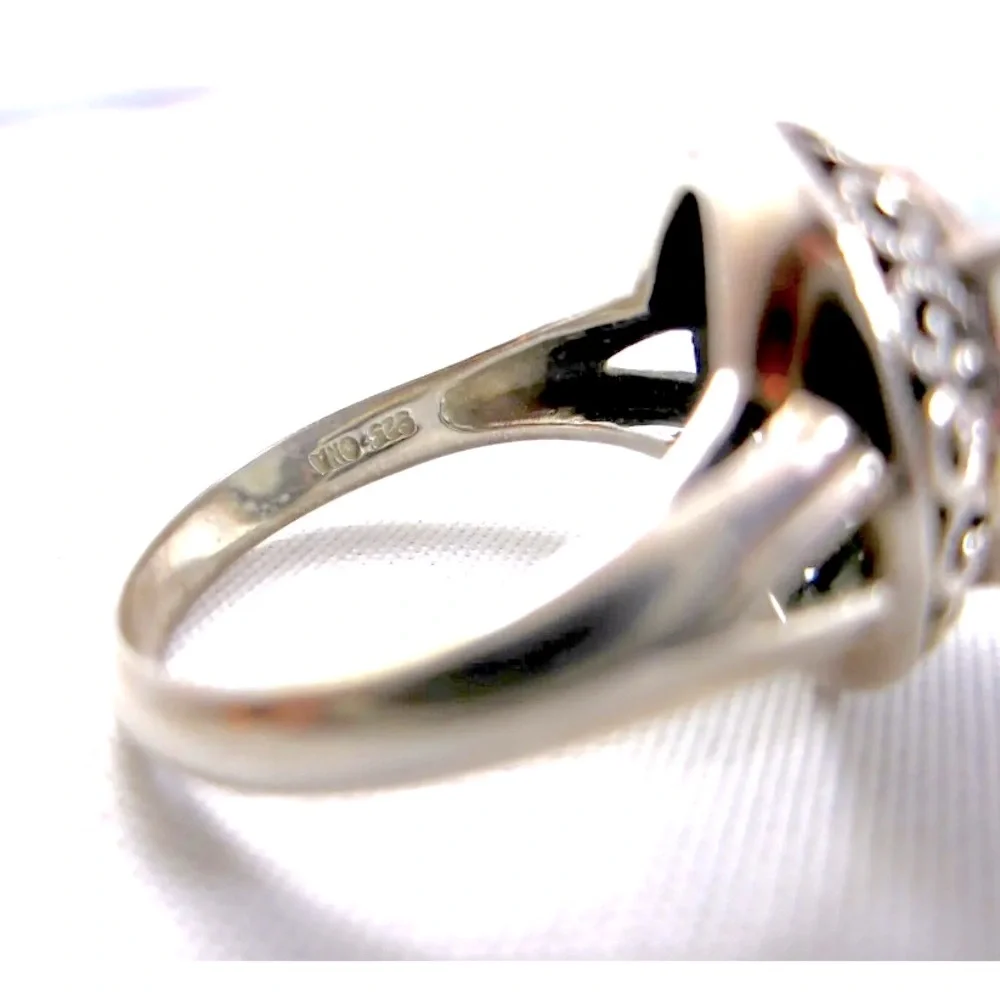 Sterling 925 Thailand Jadeite Ring Sz 8.75 - Picture 6 of 7